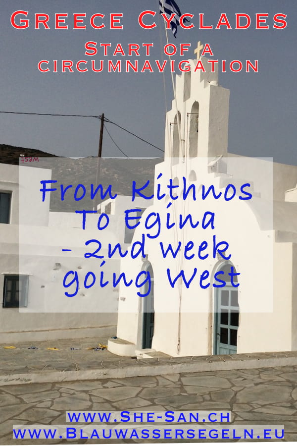 Start circumnavigation - from Kithnos in the Cyclades to Egina