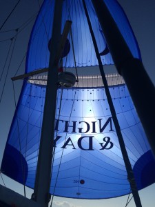 the Parasailor sometimes keeps us busy, we still are learning a lot, but when conditions are right, it's a great sail ;-)