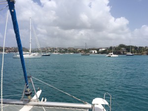 arriving in Prickly Bay